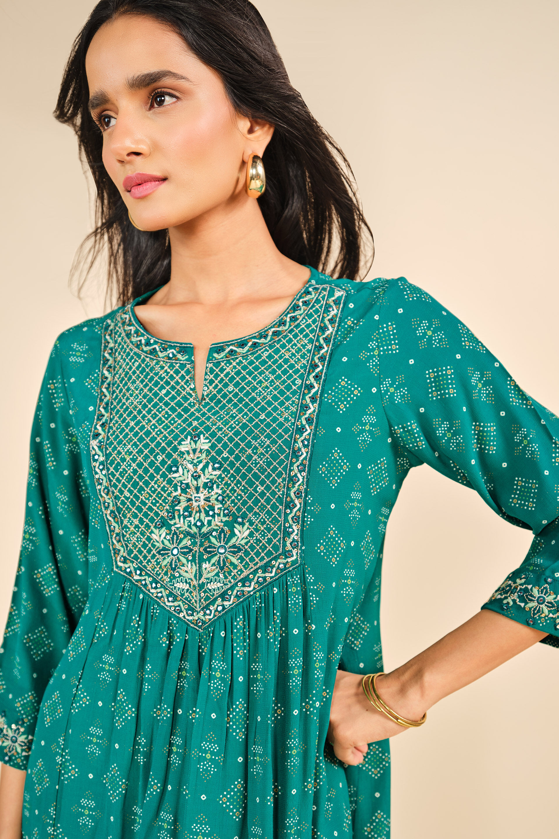 Samiran Kurta Set, Green, image 3